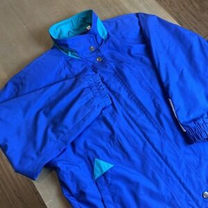 London Fog Limited Edition Blue Mens Large 90's Full Zipper Windbreaker Jacket‎